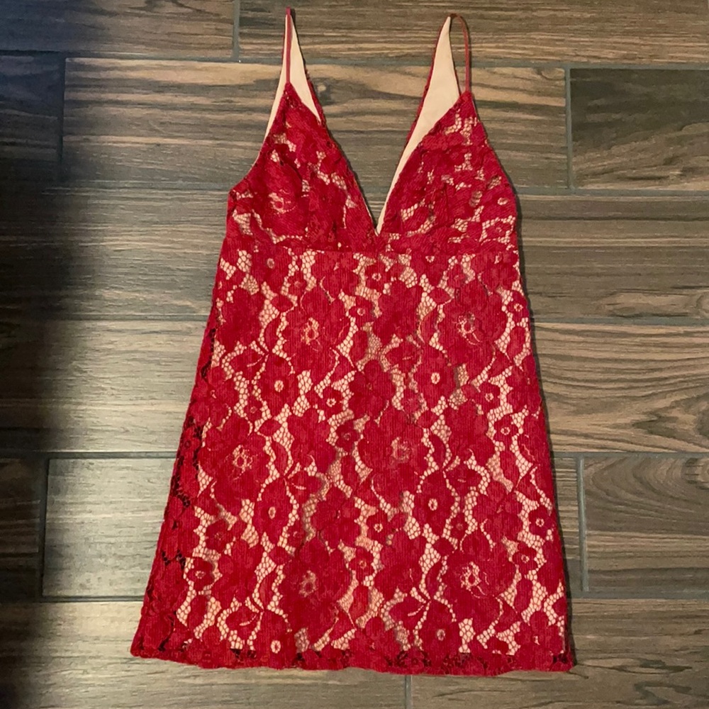 NWOT Free people red lace dress